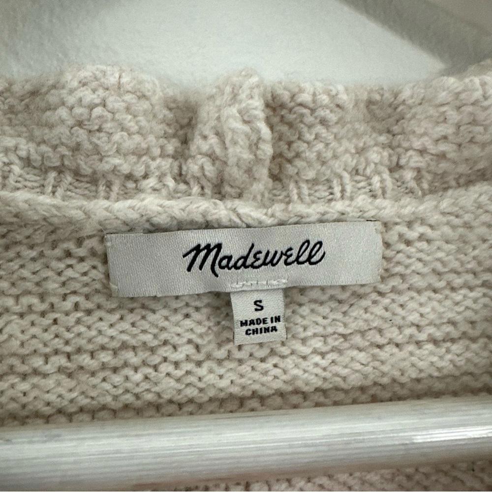 Madewell Women’s Ruffle-Neck Pullover Sweater in Cotton-Merino Yarn Size S - Picture 4 of 6